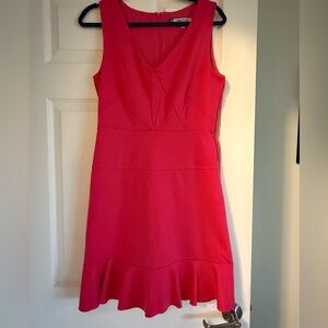 Jennifer Lopez Pink Sheath Midi Dress V-neck Sleeveless